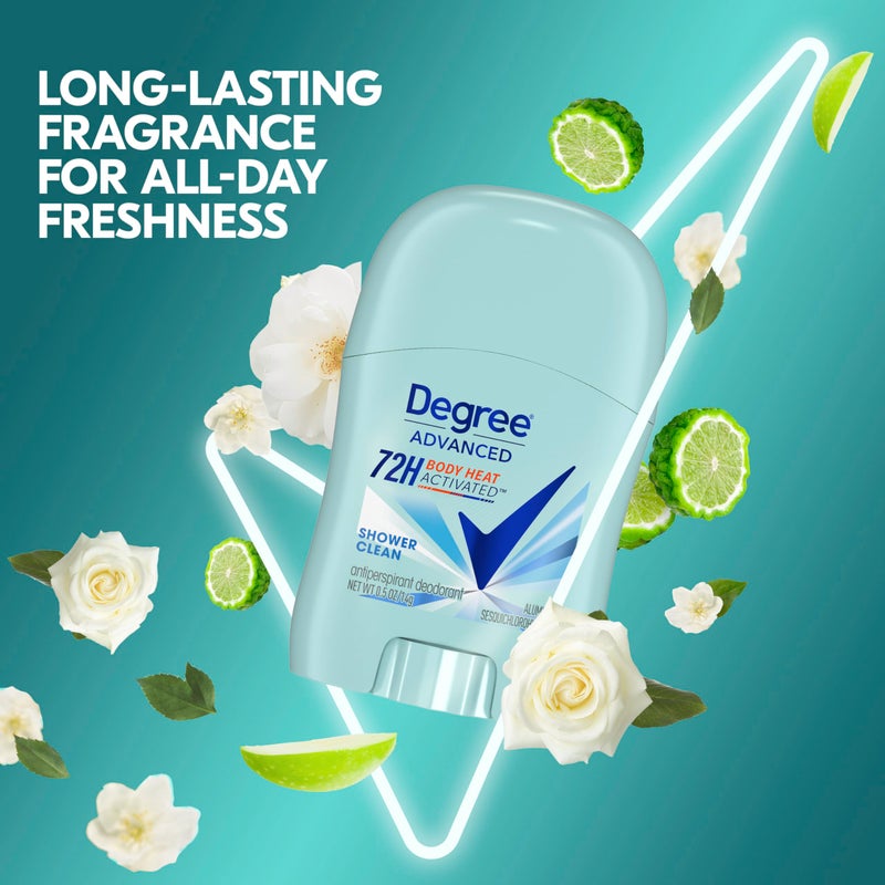 Degree Antiperspirant Deodorant Shower Clean 72-Hour Sweat & Odor Protection Antiperspirant for Women with Body Heat Activated Technology 0.5 oz - Image 3